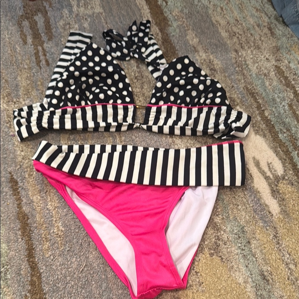 Polka Dot and Striped Bikini Set Sandoratti